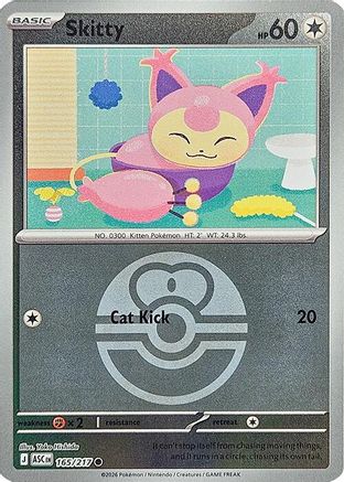 Skitty (Love Ball) (165) Reverse Holofoil - Ascended Heroes