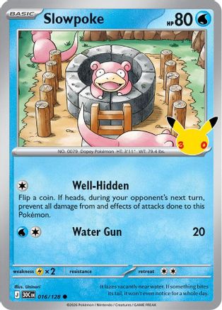 Slowpoke (16) Holofoil - 30th Celebration