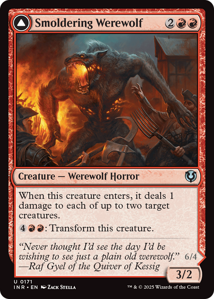 Smoldering Werewolf // Erupting Dreadwolf (171) Foil - Innistrad Remastered