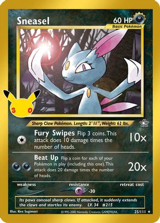 Sneasel (Classic Collection) (25) Holofoil - 30th Celebration