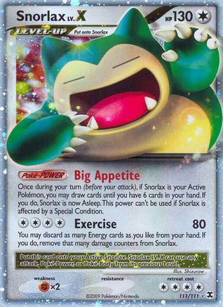 Snorlax Lv.X (111) Holofoil - Rising Rivals