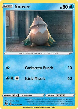 Snover (42) Reverse Holofoil - Lost Origin
