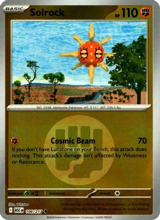Solrock (Energy Symbol Pattern) (106) Reverse Holofoil - Ascended Heroes