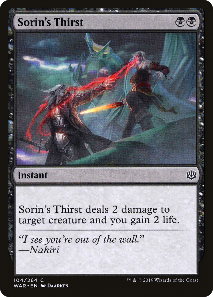Sorin's Thirst (104) - War of the Spark Foil