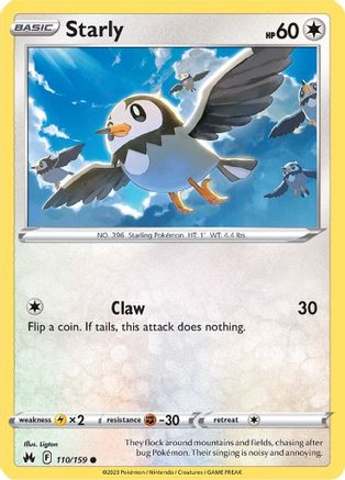 Starly (110) Reverse Holofoil - Crown Zenith