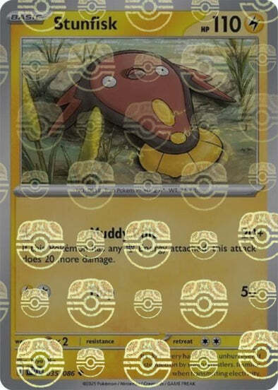 Stunfisk (Master Ball Pattern) (35) Reverse Holofoil - White Flare