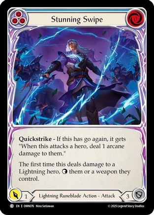 Stunning Swipe (Blue) (OMN076) Rainbow Foil - Omens of the Third Age