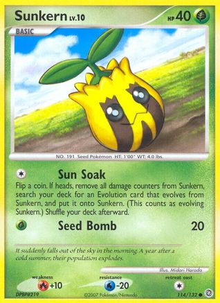 Sunkern (114) Reverse Holofoil - Secret Wonders