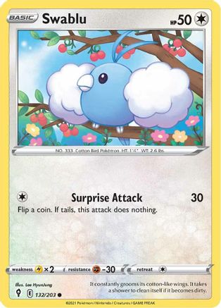 Swablu (132) Reverse Holofoil - Evolving Skies