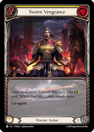 Sworn Vengeance (Yellow) (Extended Art) (FNG022) - Blitz Deck: The Hunted - Fang