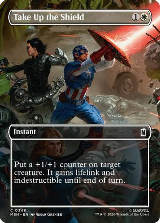 Take Up the Shield (Borderless) (348) Foil - Marvel Super Heroes