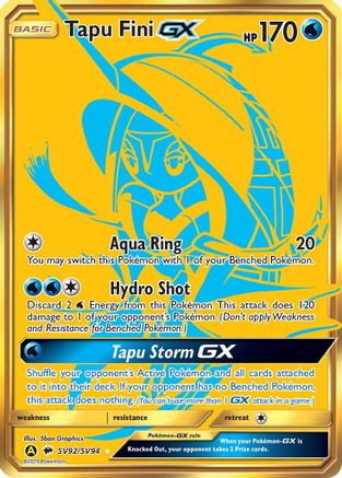 Tapu Fini GX (Gold) (SV92) Holofoil - Hidden Fates