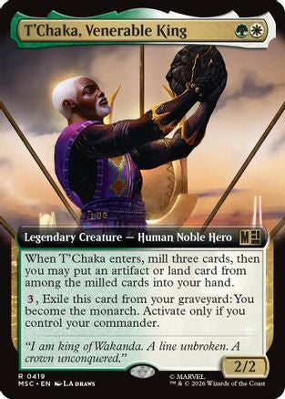 T'Chaka, Venerable King (Extended Art) (419) - Commander: Marvel Super Heroes