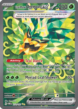 Teal Mask Ogerpon ex (Alternate Full Art) (211) Holofoil - Twilight Masquerade