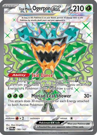 Teal Mask Ogerpon ex (Full Art) (190) Holofoil - Twilight Masquerade