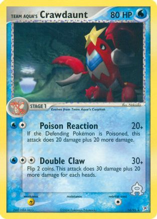 Team Aqua's Crawdaunt (14) Reverse Holofoil - Team Magma vs Team Aqua