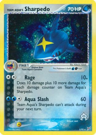 Team Aqua's Sharpedo (5) Reverse Holofoil - Team Magma vs Team Aqua