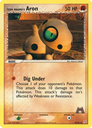 Team Magma's Aron (59) Reverse Holofoil - Team Magma vs Team Aqua