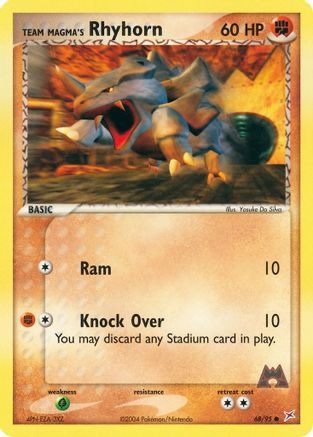 Team Magma's Rhyhorn (68) Reverse Holofoil - Team Magma vs Team Aqua