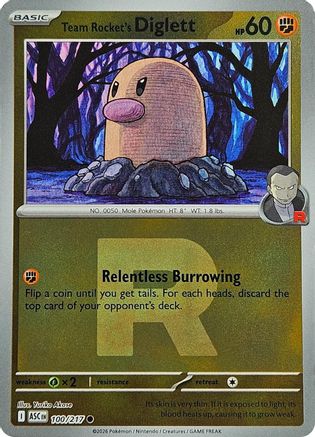 Team Rocket's Diglett (Team Rocket) (100) Reverse Holofoil - Ascended Heroes
