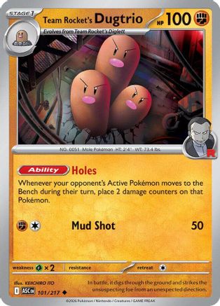 Team Rocket's Dugtrio (101) Reverse Holofoil - Ascended Heroes
