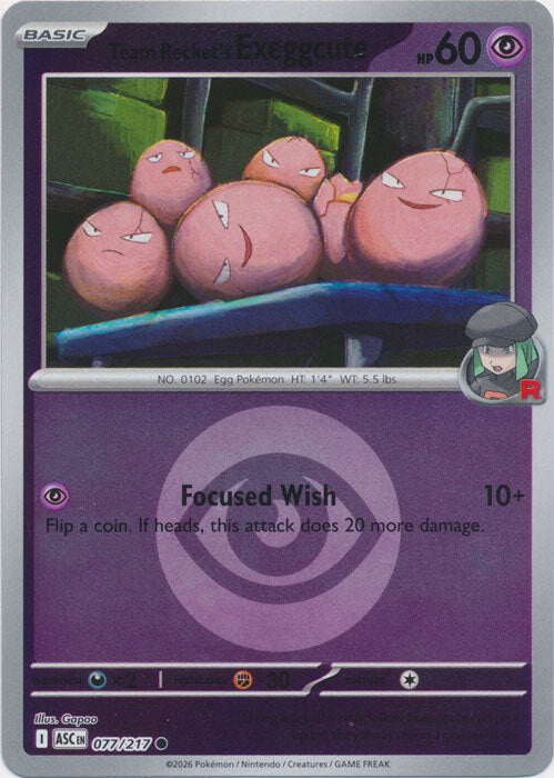 Team Rocket's exeggcute (Energy Symbol Pattern) (77) Reverse Holofoil - Ascended Heroes