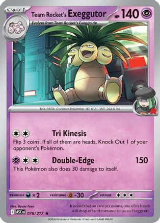 Team Rocket's exeggutor (78) Reverse Holofoil - Ascended Heroes