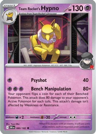 Team Rocket's Hypno (80) Reverse Holofoil - Destined Rivals