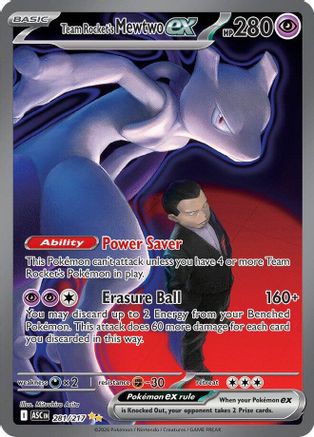 Team Rocket's Mewtwo ex (Alternate Full Art) (281) Holofoil - Ascended Heroes