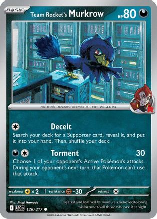 Team Rocket's Murkrow (126) Reverse Holofoil - Ascended Heroes