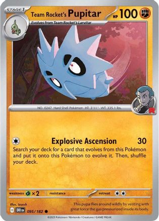 Team Rocket's Pupitar (95) Reverse Holofoil - Destined Rivals