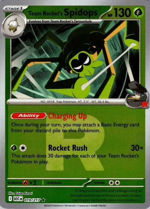 Team Rocket's Spidops (Team Rocket) (19) Reverse Holofoil - Ascended Heroes