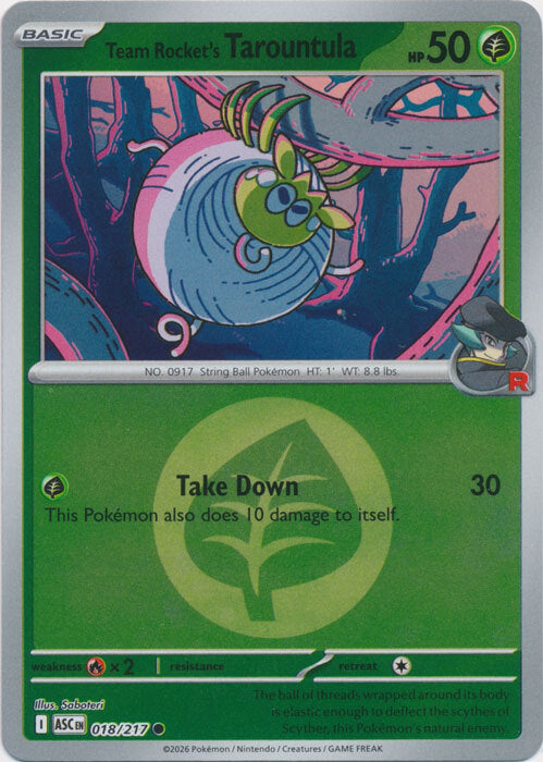 Team Rocket's Tarountula (Energy Symbol Pattern) (18) Reverse Holofoil - Ascended Heroes