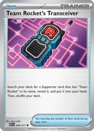 Team Rocket's Transceiver (209) Reverse Holofoil - Ascended Heroes