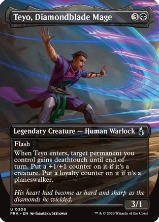 Teyo, Diamondblade Mage (Borderless Echoed Pairs) (306) Foil - Reality Fracture