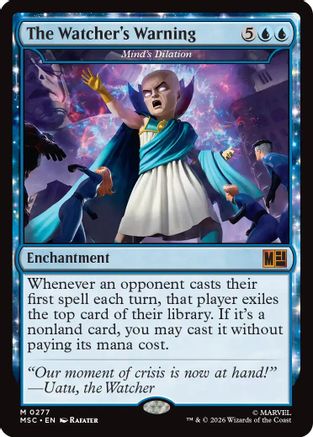 The Watcher's Warning – Mind's Dilation (277) Surge Foil - Commander: Marvel Super Heroes