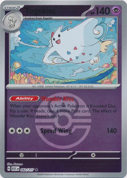 Togekiss (Love Ball) (82) Reverse Holofoil - Ascended Heroes