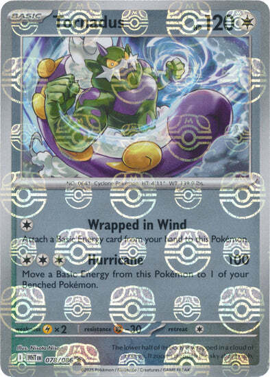 Tornadus (Master Ball Pattern) (78) Reverse Holofoil - White Flare