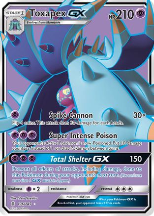 Toxapex GX (Full Art) (136) Holofoil - Guardians Rising