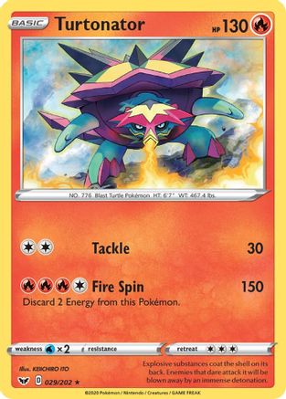 Turtonator (29) Reverse Holofoil - Sword & Shield