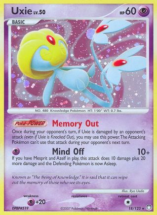 Uxie (18) Reverse Holofoil - Mysterious Treasures
