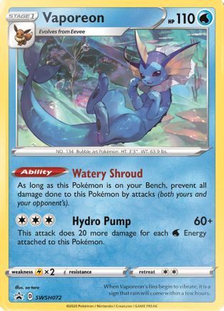 Vaporeon (SWSH072) Holofoil - Black Star Promos