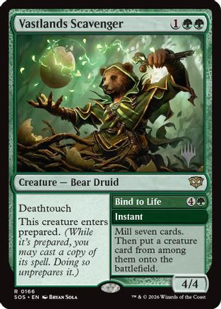 Vastlands Scavenger // Bind to Life (Promo Pack) (166) Foil - Secrets of Strixhaven