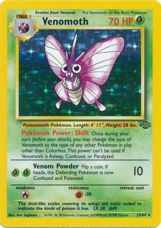 Venomoth (13) (Unlimited) Holofoil - Jungle