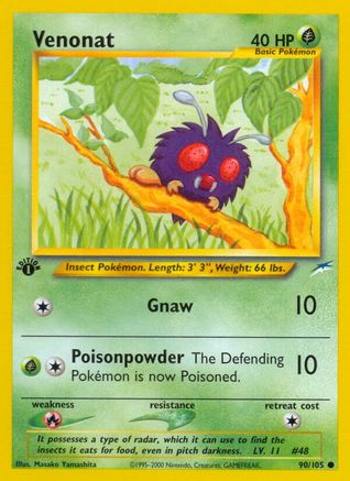Venonat (90) (1st Edition) - Neo Destiny