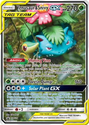 Venusaur & Snivy GX (Alternate Full Art) (SM229) Holofoil - Black Star Promos