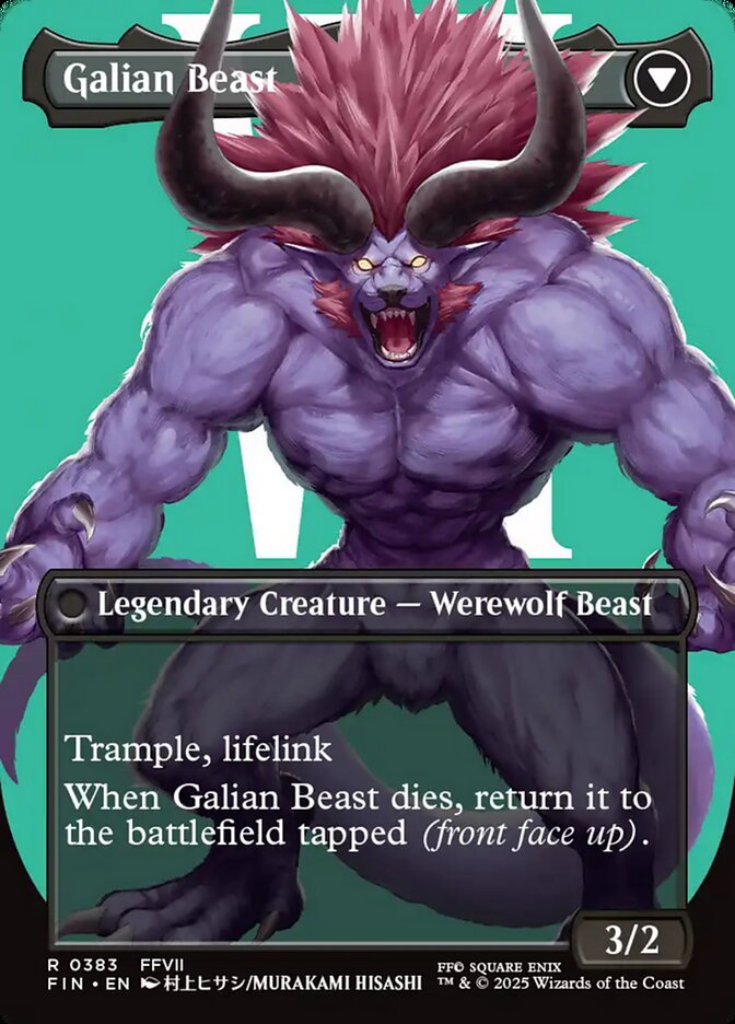 Vincent Valentine // Galian Beast (Borderless) (383) Foil - FINAL FANTASY