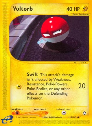 Voltorb (115) Reverse Holofoil - Aquapolis