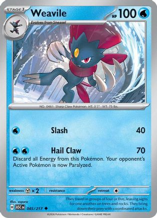 Weavile (45) Reverse Holofoil - Ascended Heroes