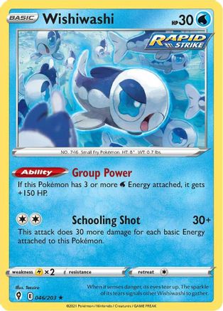 Wishiwashi (46) Reverse Holofoil - Evolving Skies